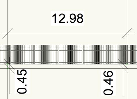 (0,45m + 0,46m)/2 x 12,98m = 5,90m2 SOMATÓRIA DAS ÁREAS = 5,90m2 MURETAS INTERNAS: (0,20m + 0,65m)/2 x 12,98m =