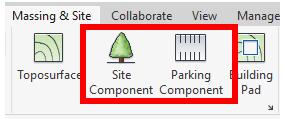 Utilizados para inserir vegetação e componentes de estacionamento, postes, equipamentos, etc. Similar a ferramenta Component (Tab Architecture).