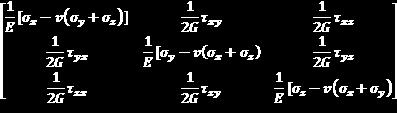 50 independentes: módulo de elasticidade (E) e coeficiente de Poisson (υ). Para um material elástico e isotrópico, as relações tensões-deformações se escrevem da seguinte forma: (2.