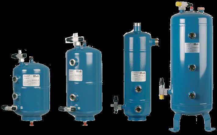 Cada pulmão de óleo é equipado com um aquecedor, que, durante o período em que o compressor está desligado, deve ser ativado para prevenir que o refrigerante migre para