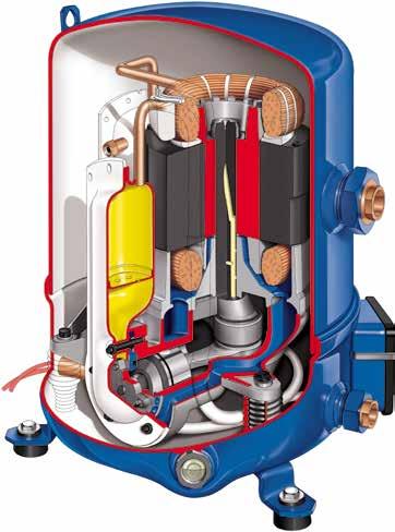 Compressores herméticos recíprocos (comerciais) Projetada para aplicações de refrigeração e de ar condicionado com refrigerantes R22, R407C, R134a, R404A e