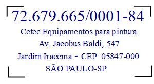 Garantia Termo de Garantia Este equipamento está garantido pelo prazo de (doze ) meses posto fábrica CETEC SP.