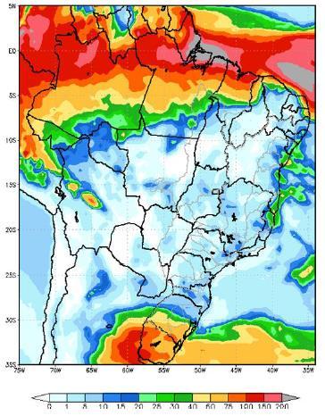 Não há previsão de precipitação nas demais bacias hidrográficas de interesse do SIN.