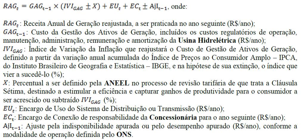 Receita das Geradoras GAG inicial