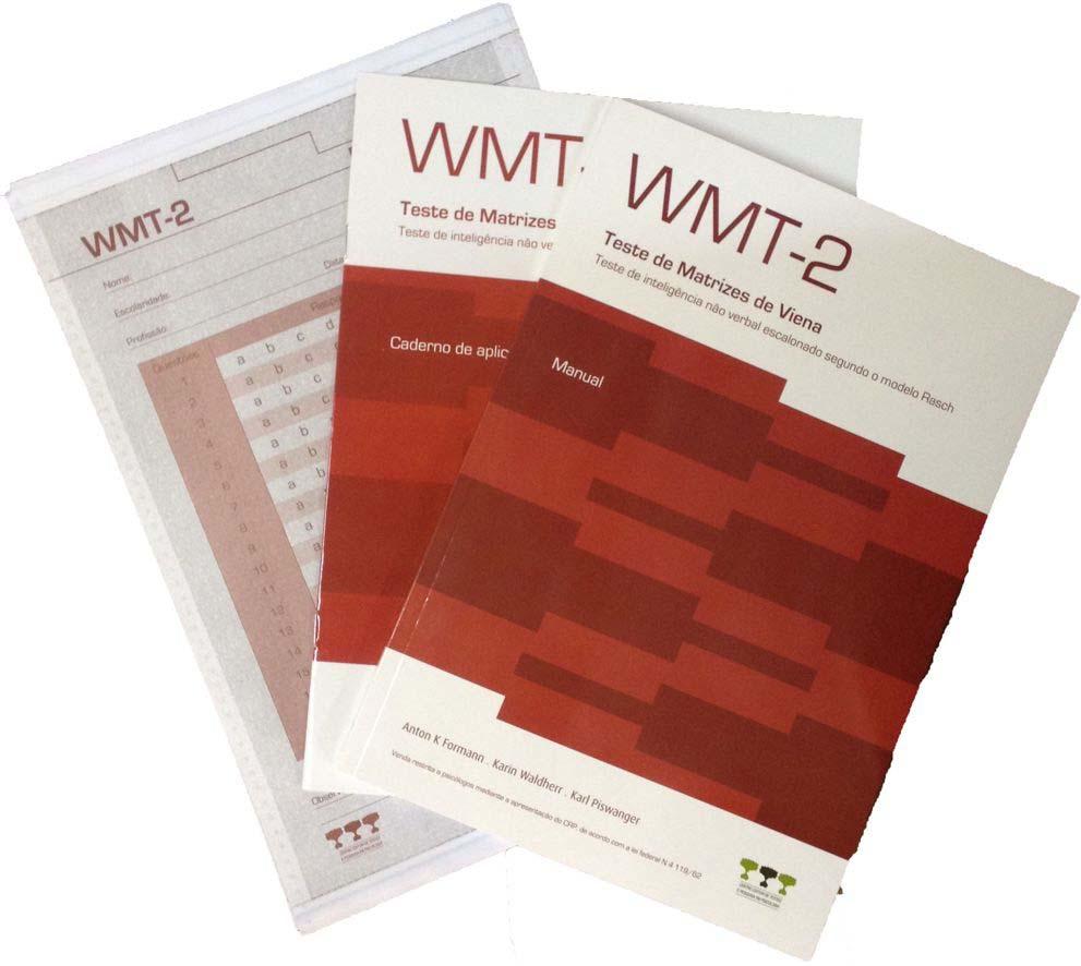WMT-2 TESTE DE MATRIZES DE VIENA O Teste Matrizes de Viena é um instrumento de avaliação de inteligência geral composta por 18 problemas de raciocínio matricial, cada qual com oito opções de