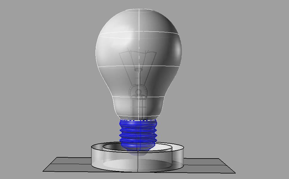 Selecione o layer Base 2 lampada e clique em Surface > Extrude Curve > Straight. Selecione a circunferência horizontal externa. Extrude para baixo.