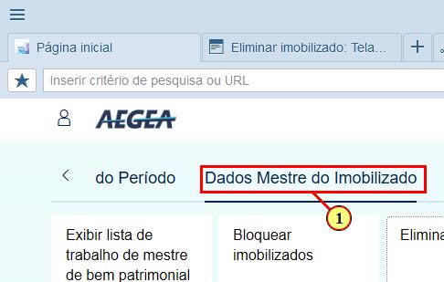 1.1. 1.1. Criar Mestre do Imobilizado 1.1.1. Página inicial (1) Clique em.