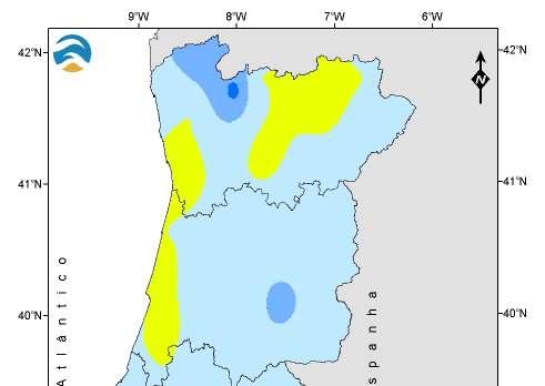 4 Temperatura e Precipitação a Norte e a Sul do Tejo Apresentam-se os valores médios decendiais da temperatura e da precipitação a