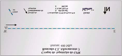 25 Desenho esquemático ilustrando a localização da linha A1 na bancada C3 do Afloramento 3.