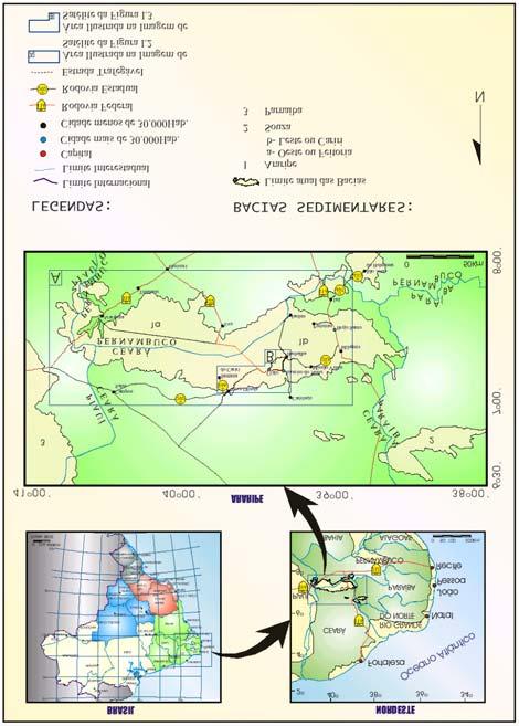 15 Figura I.1 Localização da Bacia do Araripe no contexto nacional, regional e local.