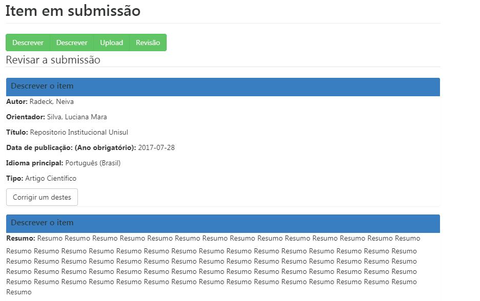 1 2 5- Nesta última etapa, poderá Aprovar item ou Rejeitar o item em submissão. 5.1 Aprovar: se o documento estiver de acordo, clicar em Aprovar item.