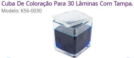 CATÁLOGO ITEM 22 CAIXA PAPELÃO 64 TUBOS DE 1,5ML KASVI ITEM 33 CUBA DE COLORAÇÃO PARA 30 LÂMINAS COM TAMPA.