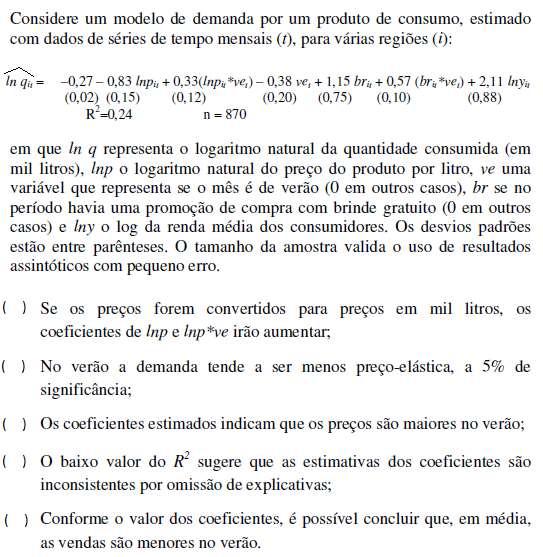 Quiz Econometria I versão 2 QUESTÃO 1 a) Falso.
