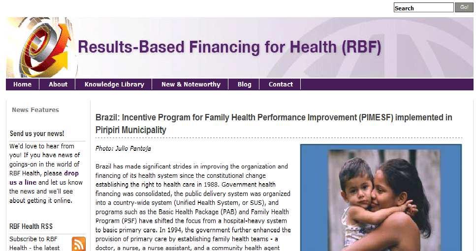 IMPACTOS Suporte à implantação de P4P na APS, o Programa de Incentivo à Melhoria do Desempenho na Saúde da Família PIMESF