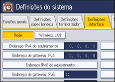 Prima [Endereço IPv4 do equipamento] para especificar o endereço IPv4 do equipamento.