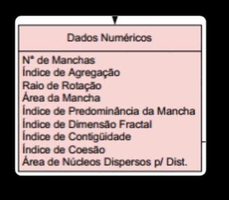 ANÁLISE DE MÉTRICAS FRAC Fractal Dimension Index (Índice de Dimensão Fractal) FRAC = 2 ln (0,25 p ij) ln a ij p ij =