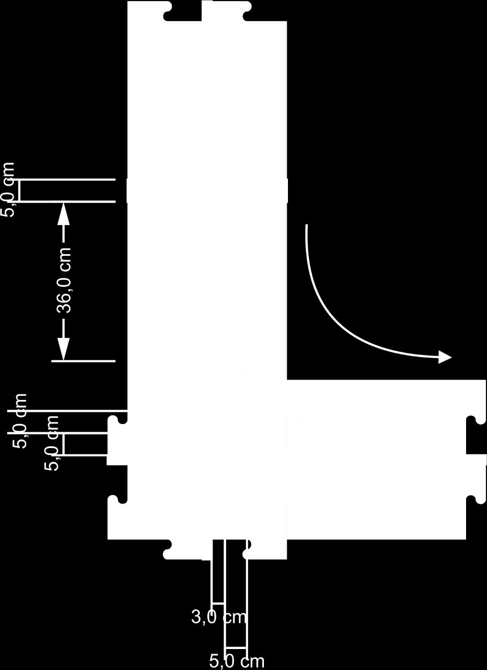ocorrência da curva, a 5,0 cm da mesma (Figura 4).