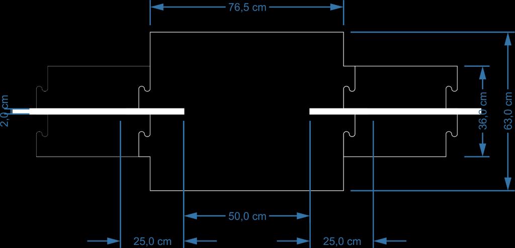 VII. A área de parada consiste em um trecho de 50,0 cm sem marcações (Figura 7), limite no qual o robô deverá parar completamente, sem intervenção humana.