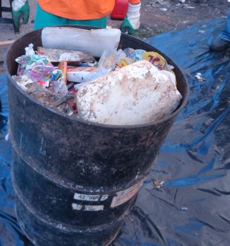 amostra por caminhão, estas amostras foram armazenadas temporariamente em bags.