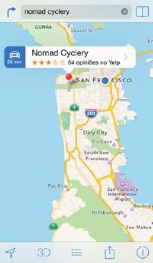 Mapas 15 Encontre lugares ADVERTÊNCIA: na Obter itinerários. Fazer uma busca. Obter mais informações. Toque em um alfinete para exibir o banner pop-up.