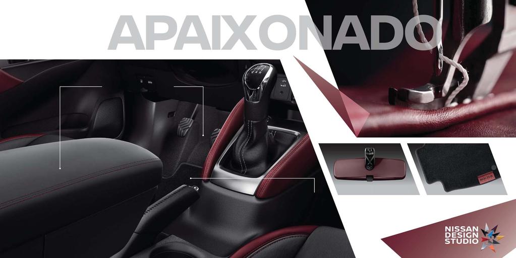 Equipe o interior com pormenores de luxo Invigorating Red. Combine a pele dos bancos com uma capa para o retrovisor, apoio de braço à medida, tapetes em veludo e luz ambiente branca.