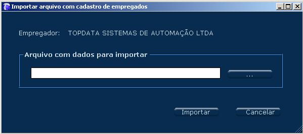 5.13.2 Importar Arquivo de Empregados Permite importar dados dos empregados para o Gerenciador Inner Rep, sem a necessidade de cadastrá-los um a um.