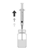 Com uma seringa estéril de 1 ml aspire assepticamente, pelo menos 0,1 ml de solução. Retire a agulha da seringa e adapte na seringa uma cânula apropriada para a câmara anterior.