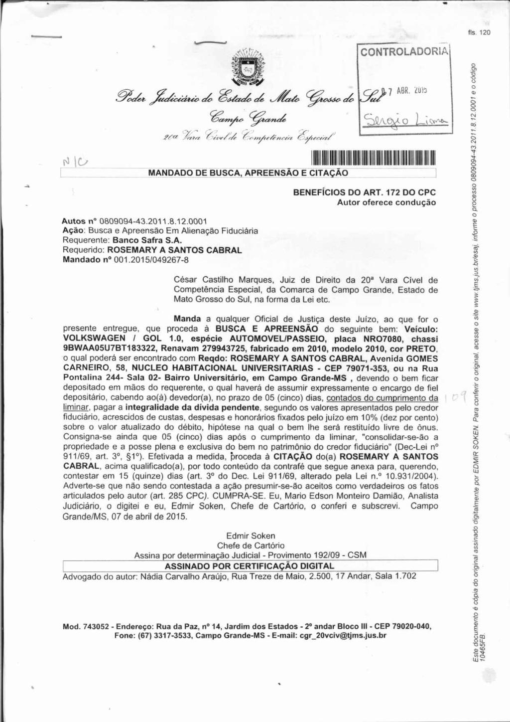 fls. 127 Este documento foi protocolado em 07/07/2015 às 16:09, é cópia do original assinado digitalmente por Patrícia Maciel e PATRICIA