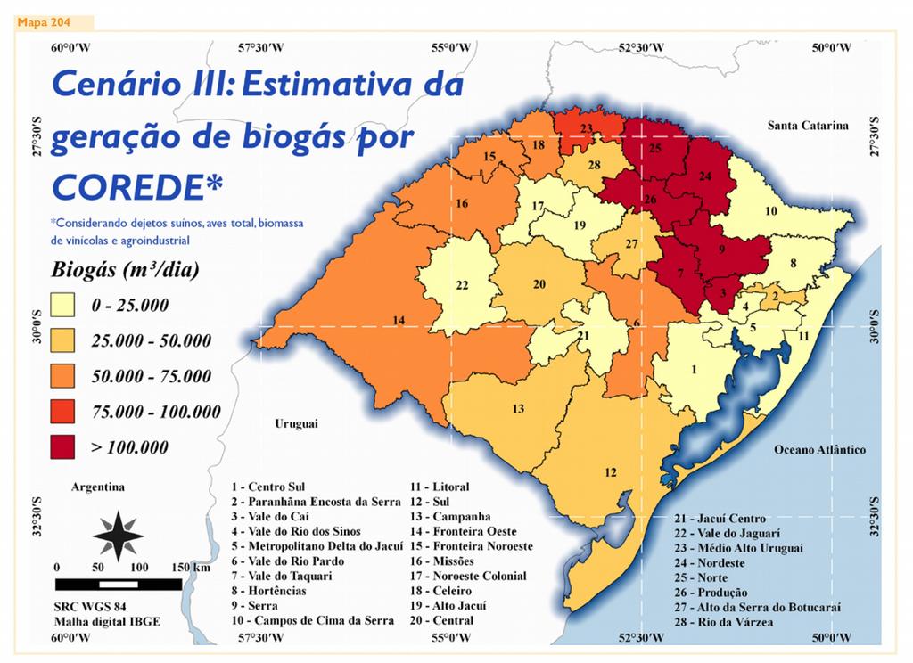 OPORTUNIDADES NO RS - BIOGÁS Estimativa do potencial de