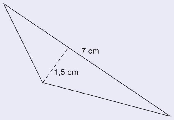 área respectiva será a metade da área do paralelogramo formado: