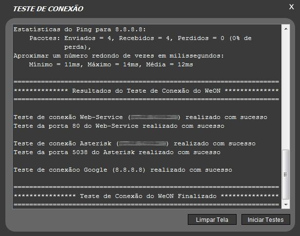 Endereço IP Porta Preencha os campos com o endereço IP e número da Porta do PABX (ASTERISK) e Serviços (Web