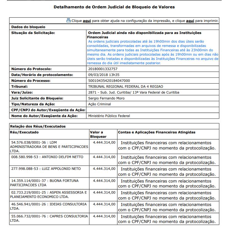 Ocorre que o requerente possui contas bancárias em mais de uma instituição financeira, sendo que teve bloqueados valores em todas as suas contas, em valor superior ao quanto determinado por meio da r.