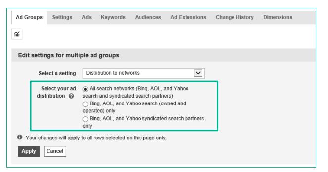 Provedores de conteúdo terceirizados O Bing Ads tem vários parceiros provedores de conteúdo terceirizados: Yahoo (incluindo parceiros de syndication) AOL (incluindo parceiros de syndication) Amazon