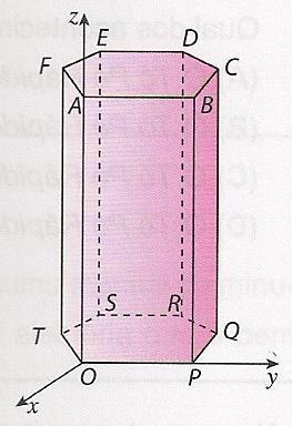 1. Na figura está representado, em referencial o.n. Oxyz, um prisma hexagonal regular [ABCDEFOPQRST].