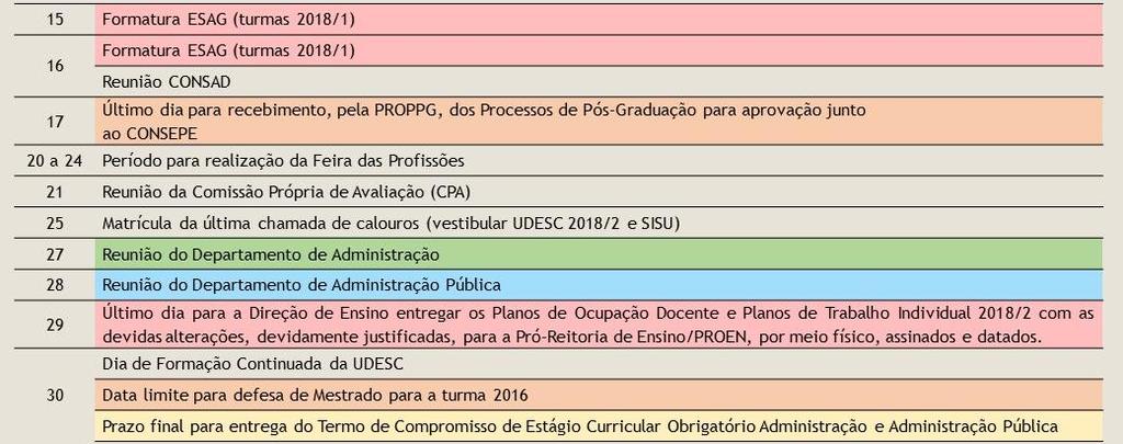 Não perca datas