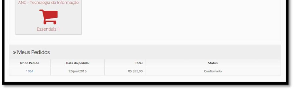 2. Carrinho No menu carrinho, o comprador tem a possibilidade de visualizar os pedidos que ainda estão pendentes para compra.