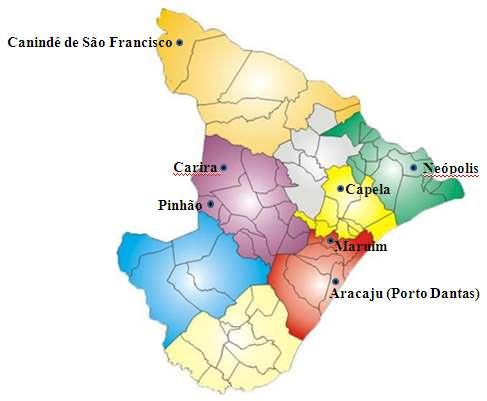 24 Figura 1: Ilustração da distribuição dos municípios selecionados para pesquisa no Estado de Sergipe. FONTE: Secretaria de Estado da Infra-Estrutura <www.seinfra.se.gov.br>.