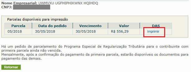 Se houver parcelas em atraso, estas poderão ser emitidas juntamente com a parcela do mês corrente.