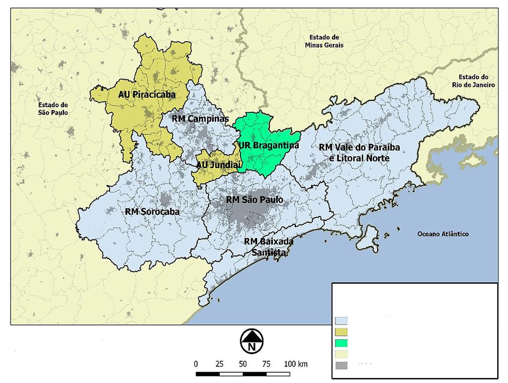 Henrique Rezende de Castro, Wilson Ribeiro dos Santos Júnior Figura 2 Mapa da macrometrópole paulista, com as regiões metropolitanas, aglomerações urbanas e unidade regional que a compõem, bem como