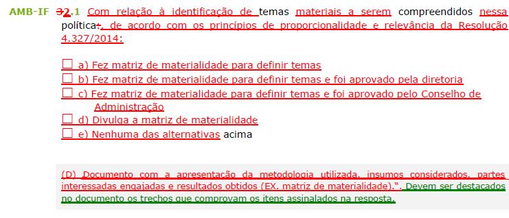 Propostas de ajustes no questionário 2018 AMB IF 2.