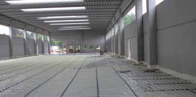 Aquecimento por pavimento Modulbarra O sistema industrial RDZ com MODULBARRA é ideal para o aquecimento dos pavilhões