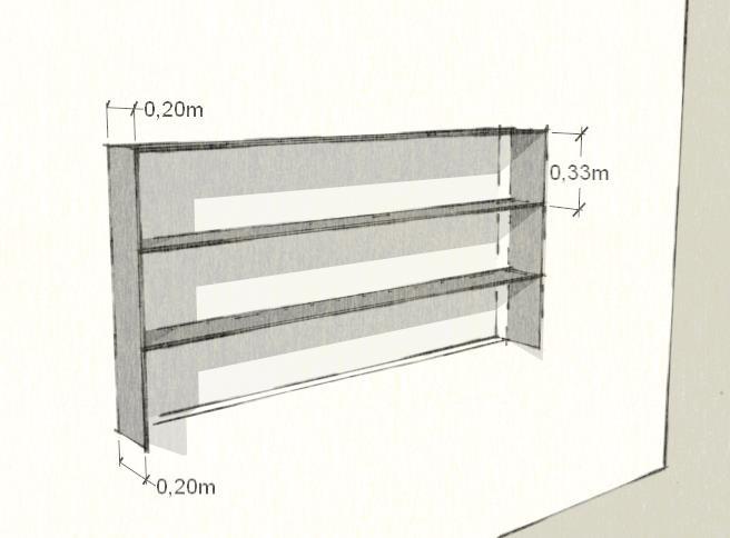 Na cobertura foi adotado telha de barro, câmara de ar de 10cm e forro de madeira, com U=2,00 W/(m².K).