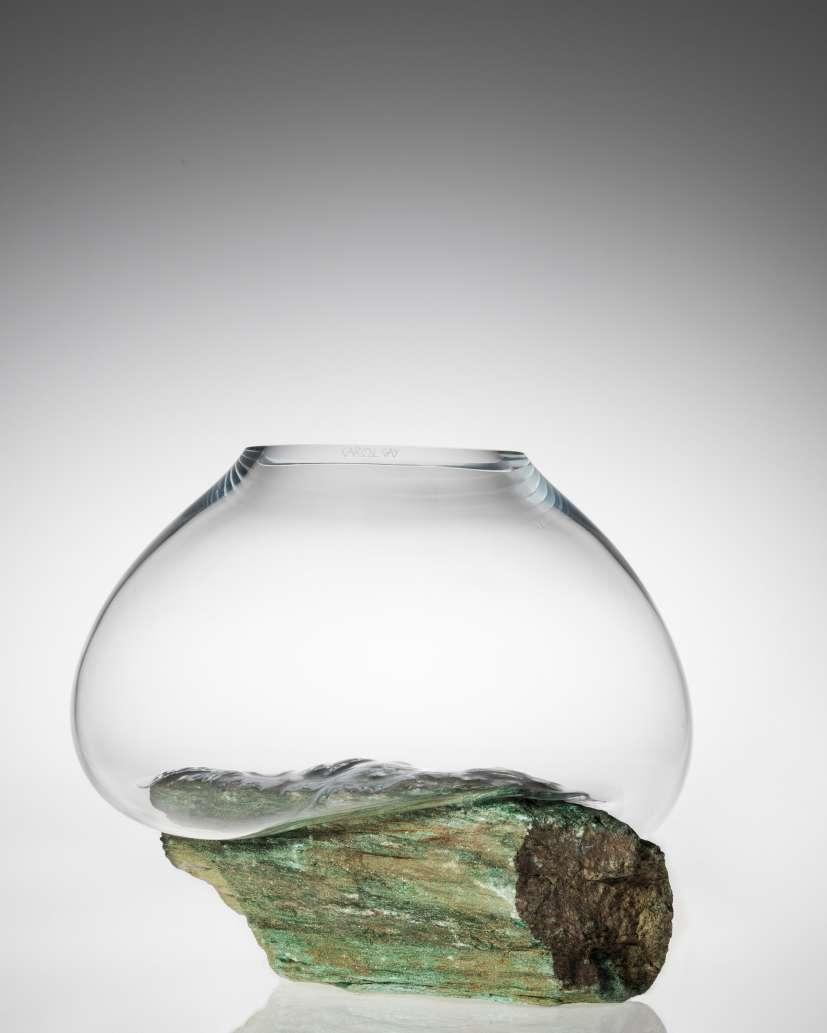 Vaso FUCHSITA VERDE, 2017 Vidro soprado, cristal fuchsita verde Vaso