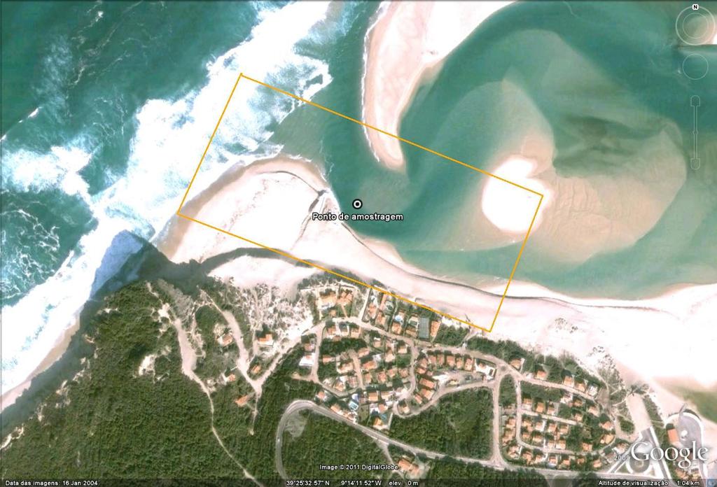 Delimitação da Água Balnear e Localização do Ponto de Monitorização Coordenadas do Ponto de Monitorização: Na margem esquerda da lagoa de Óbidos, perto da rocha do Gronho.