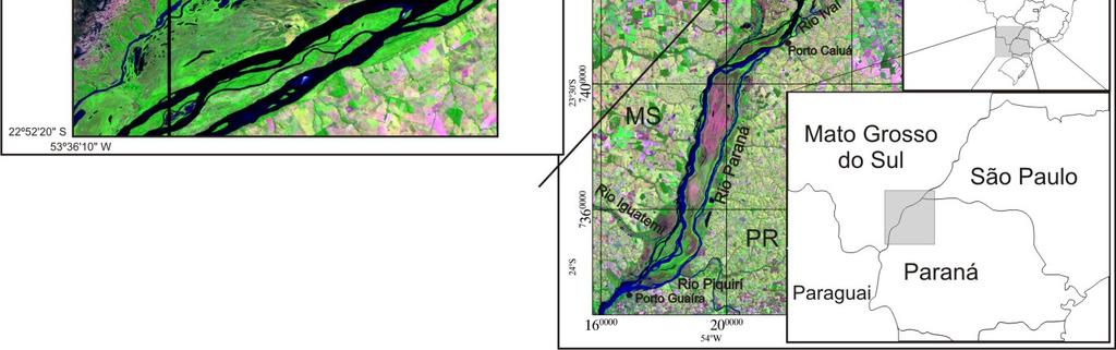 Área de estudos A planície de inundação do alto curso do Rio Paraná (Figura 1) é o último trecho livre de represamento deste rio em território brasileiro, localizado entre os estados de Mato Grosso