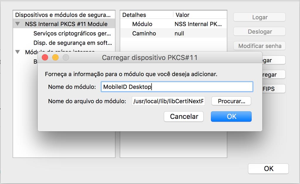 26/63 Altere o nome de Novo Módulo PKCS#11