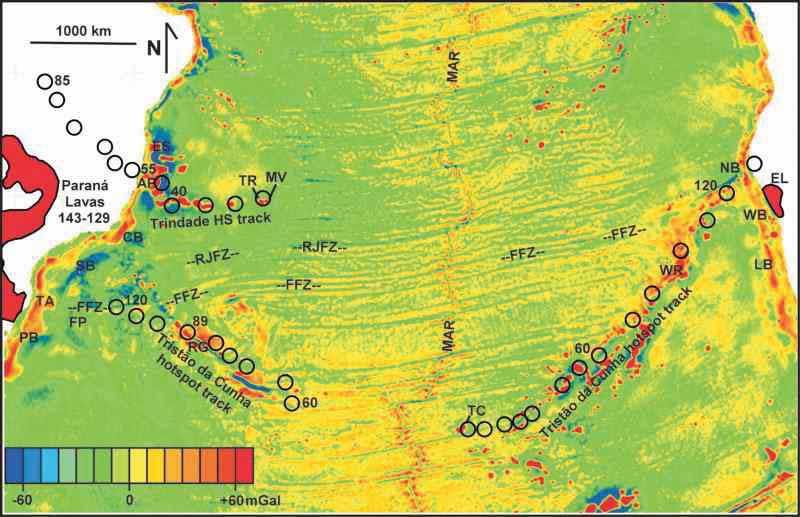 MANOELA LOPES CAPÍTULO III CONTEXTO GEOTECTÔNICO eocênicas são intercaladas com rochas sedimentares pós-rifte, como montes vulcânicos bastante similares em forma, tamanho e composição com as rochas