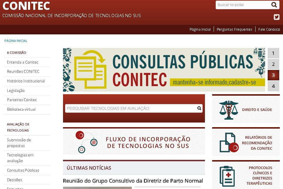 Pesquisar na CONITEC COMISSÃO NACIONAL DE