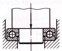 Rolamento axial autocompensador de rolos Possui grande capacidade de carga axial devido à disposição inclinada dos rolos. Também pode suportar consideráveis cargas radiais.