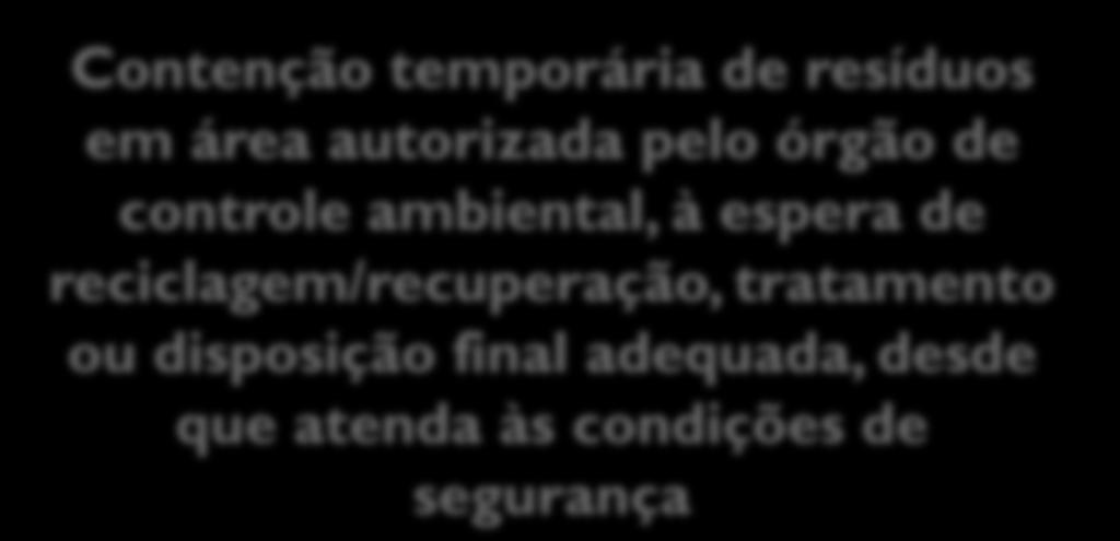 de reciclagem/recuperação, tratamento ou disposição